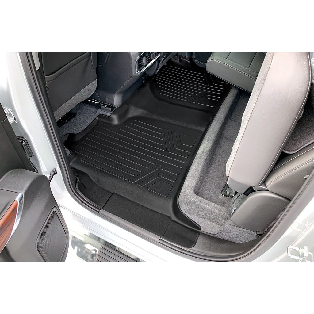 SMARTLINER Custom Fit Floor Liners For 2019-2023 Chevrolet Silverado 1500 Crew Cab With 1st Row Bench Seat (OTH Coverage) and Carpeted Flooring with the 2nd Row Underseat Storage