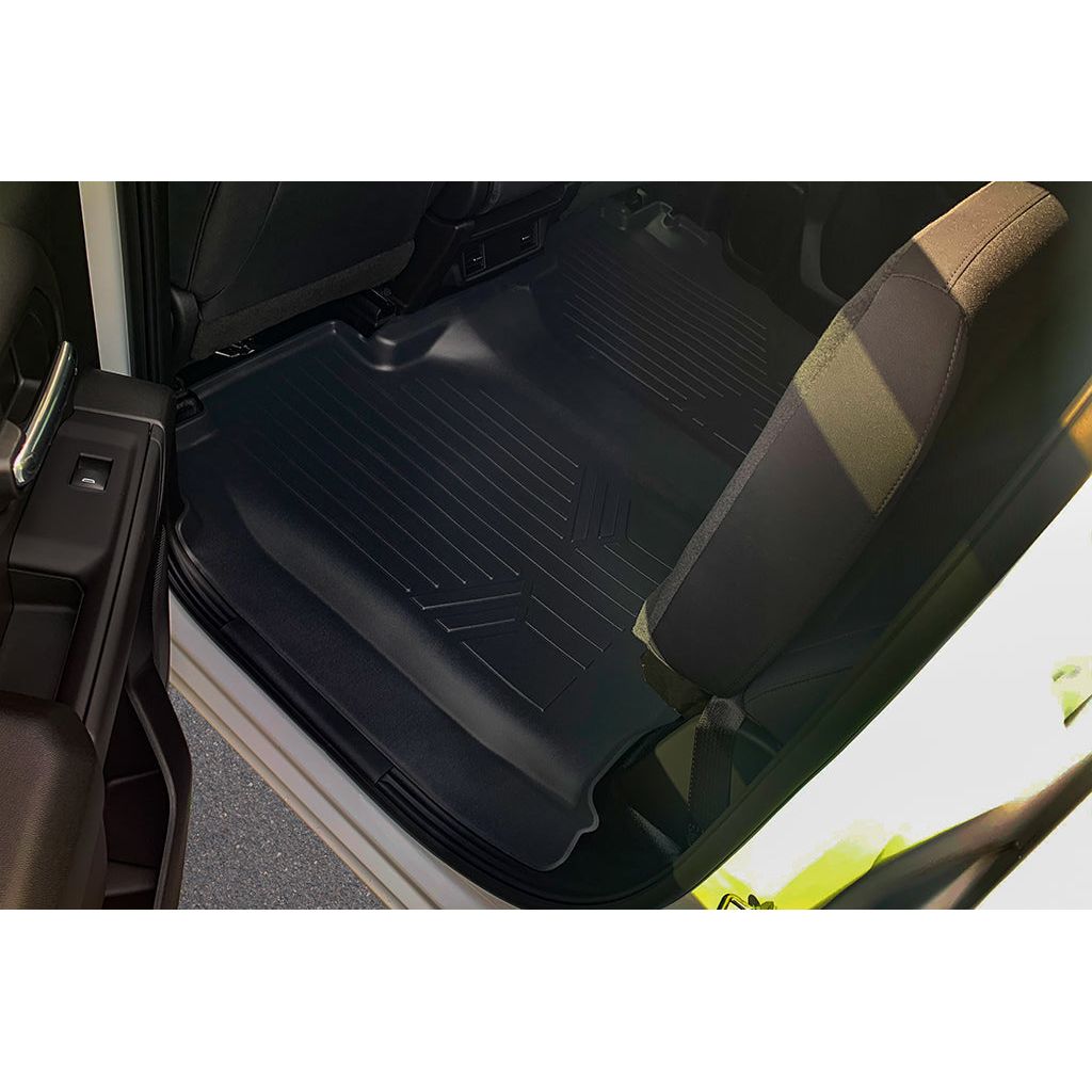 SMARTLINER Custom Fit Floor Liners For 2019-2023 Chevrolet Silverado 1500 Crew Cab With 1st Row Bench Seat (No OTH Coverage) and Vinyl Flooring without the 2nd Row Underseat Storage