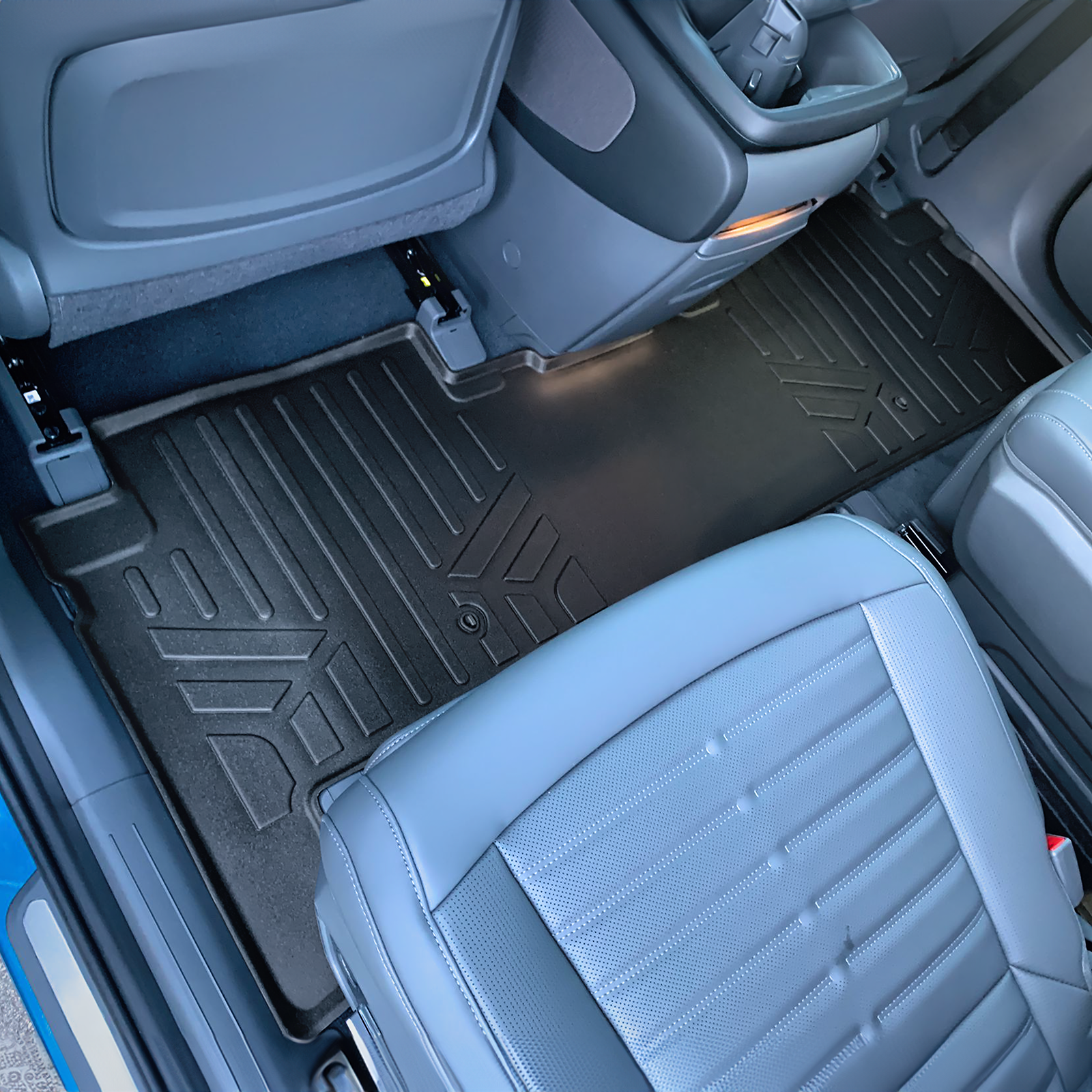 SMARTLINER All Weather Custom Fit Black 3 Rows and Cargo Liner Behind the 3rd Row Set Compatible With 2024 Kia EV9