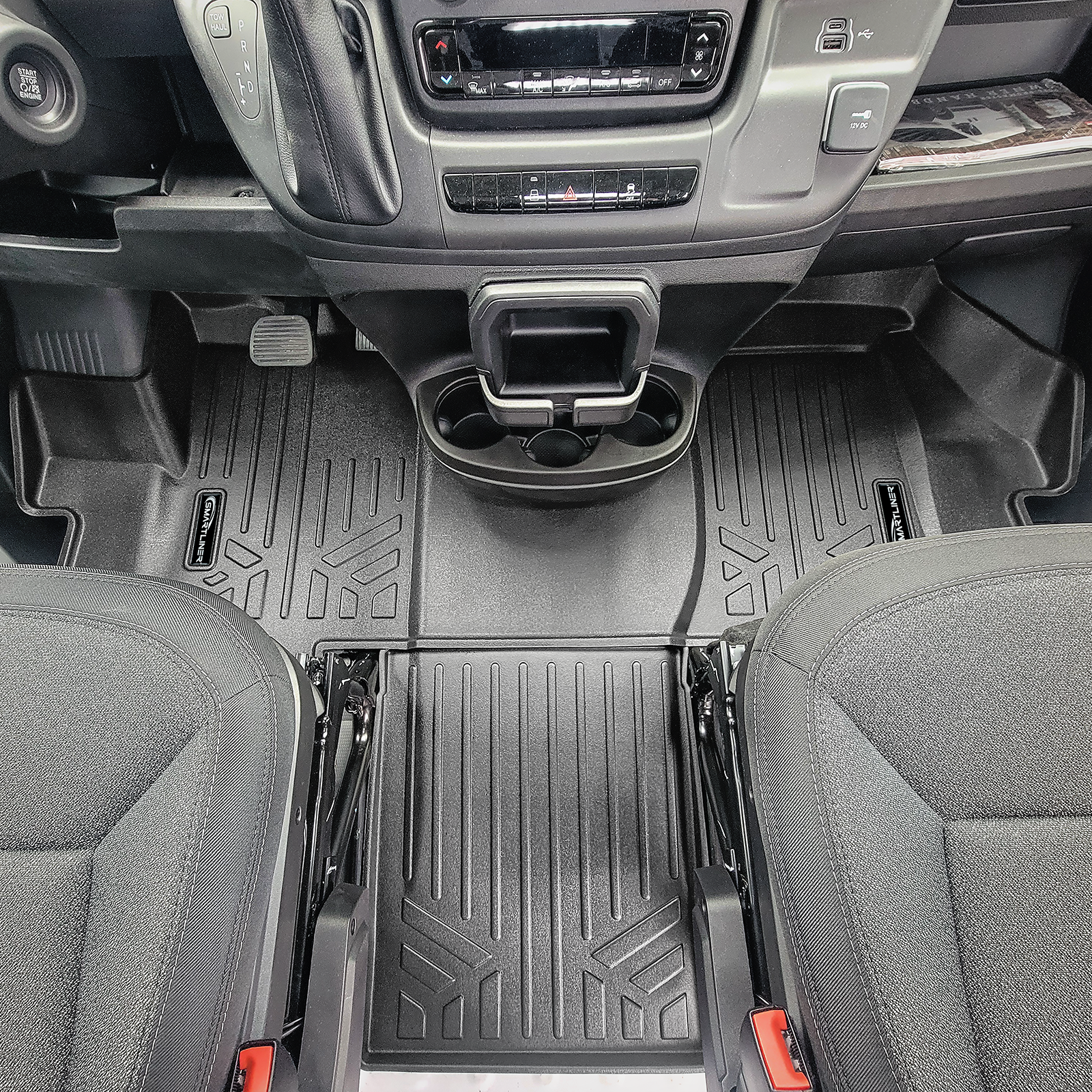 SMARTLINER Custom Fit Floor Mat Liner Set Compatible With 2018-2024 RAM Promaster