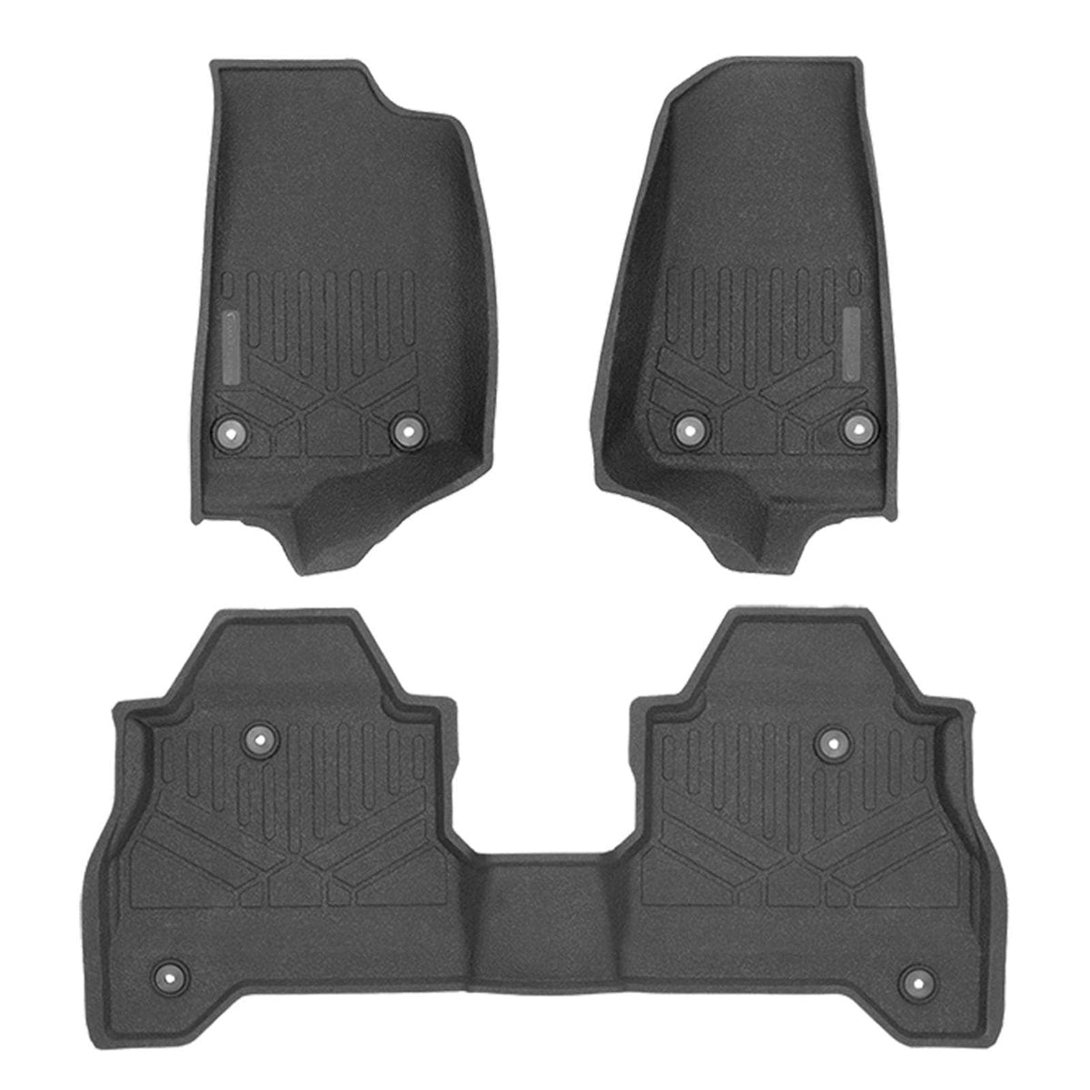 SMARTLINER Rubber Liners Black / 2 Row Rubber Floor Liners 2020-2025 Jeep Gladiator Rubber Liners|Fits all trims|SMARTLINER