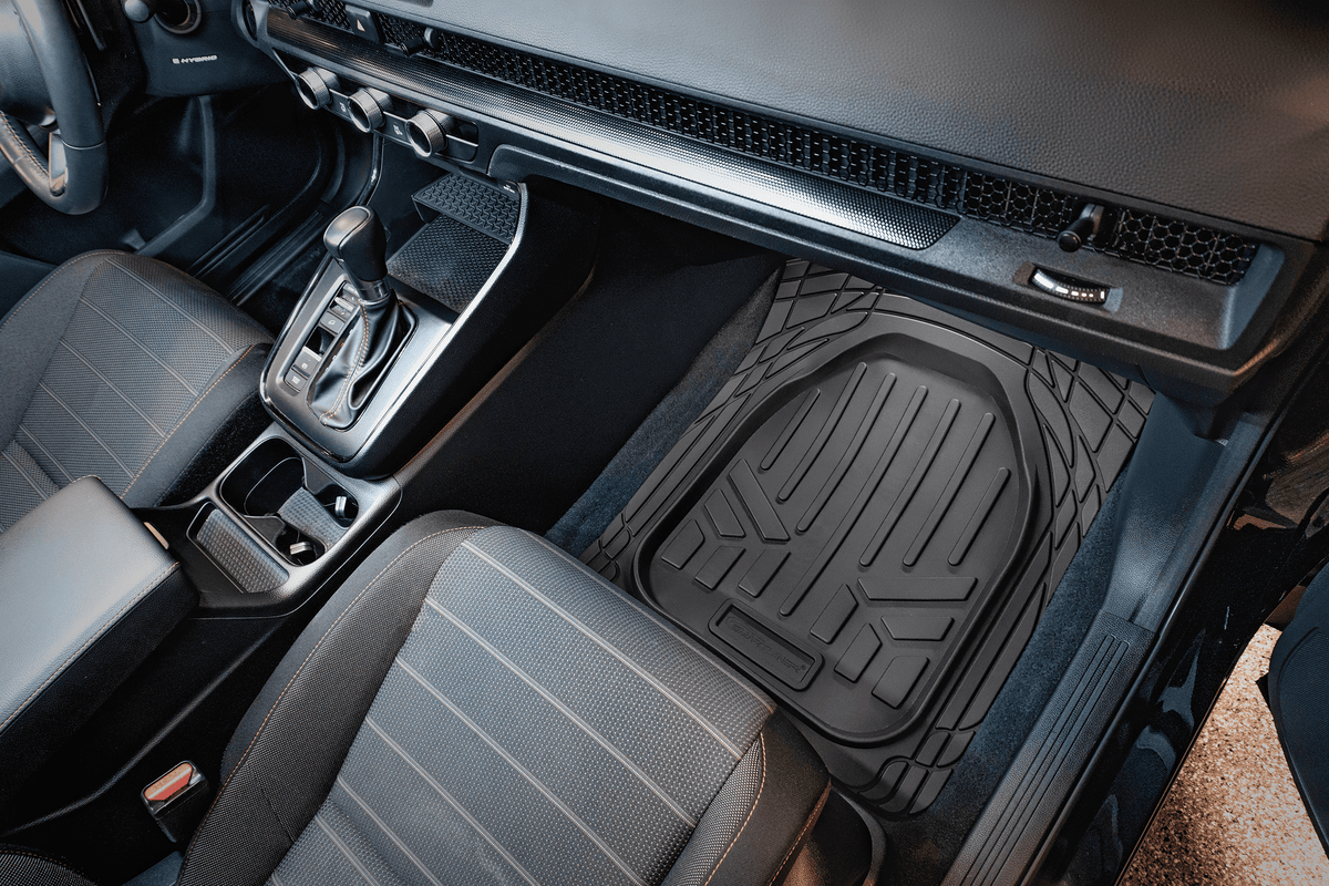 Smartliner USA Motor Vehicle Interior Fittings First and Second Row Floor LIners / Black Smartliner Universal Fit Vehicle Floor Mat Liner
