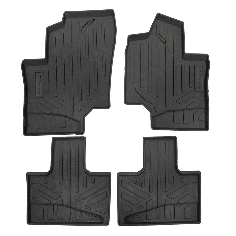 Smartliner USA Black / 2 Row Rugged Rubber Mat Set SMARTLINER Custom Fit Rugged Rubber Floor Liners For 2019-2025 Can-Am Commander (4 Seater)