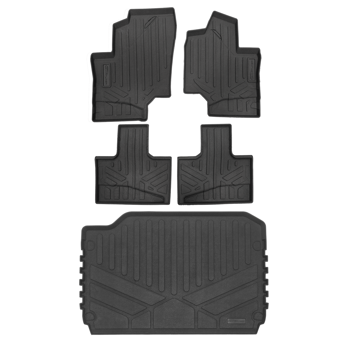 Smartliner USA UTV Black / 2 Row Rugged Rubber Mat Set & Truck Bed Mat Liner (Bedliner) SMARTLINER Custom Fit Rugged Rubber Floor Liners For 2019-2026 Can-Am Commander (4 Seater)