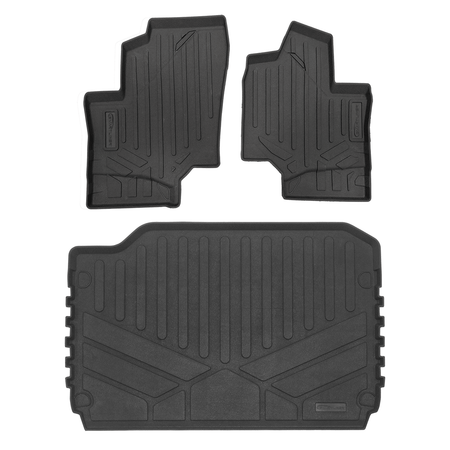 Smartliner USA UTV Black / 1st Row and Truck Bed Rugged Rubber Mat Set SMARTLINER Rugged Rubber Floor Liners For 2019-2026 Can-Am Commander (4 Seater)