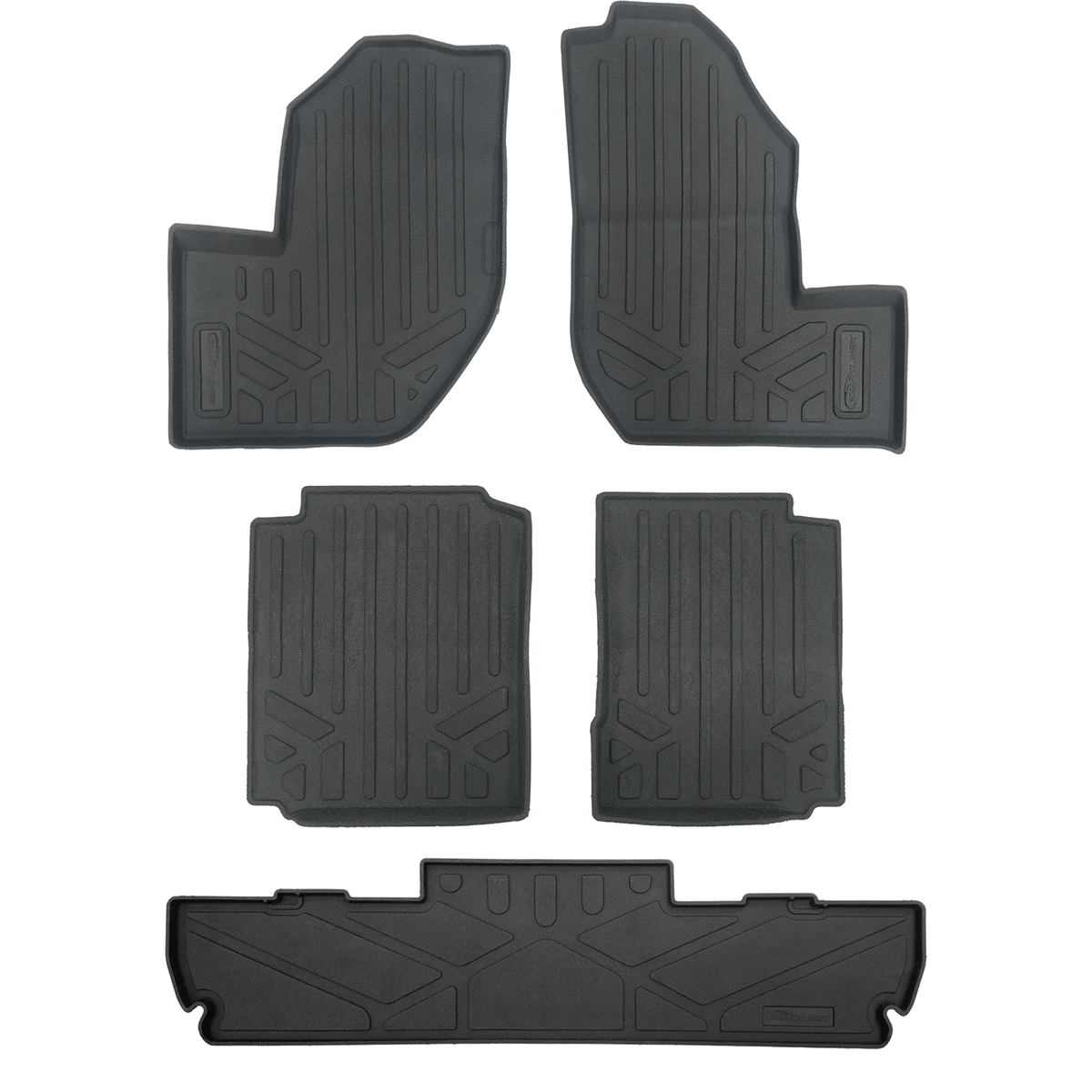 Smartliner USA Black / 2 Row Rugged Rubber Mat Set & Truck Bed Mat Liner (Bedliner) SMARTLINER Custom Fit Rugged Rubber Floor Liners For 2018-2025 Yamaha Wolverine RMA X4