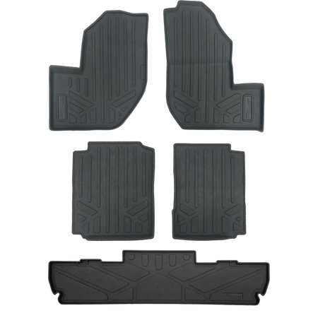 Smartliner USA Black / 2 Row Rugged Rubber Mat Set & Truck Bed Mat Liner (Bedliner) SMARTLINER Custom Fit Rugged Rubber Floor Liners For 2018-2025 Yamaha Wolverine RMA X4