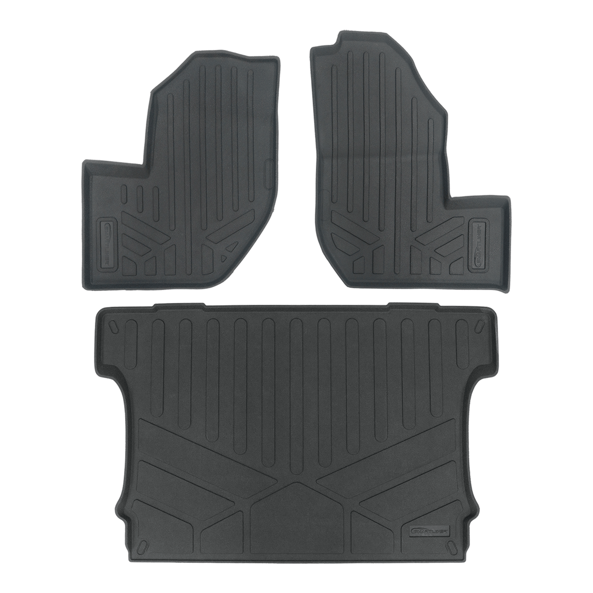 Smartliner USA UTV Black / 1st Row and Truck Bed Rugged Rubber Mat Set SMARTLINER Rugged Rubber Floor Liners For 2018-2025 Yamaha Wolverine RMA X2