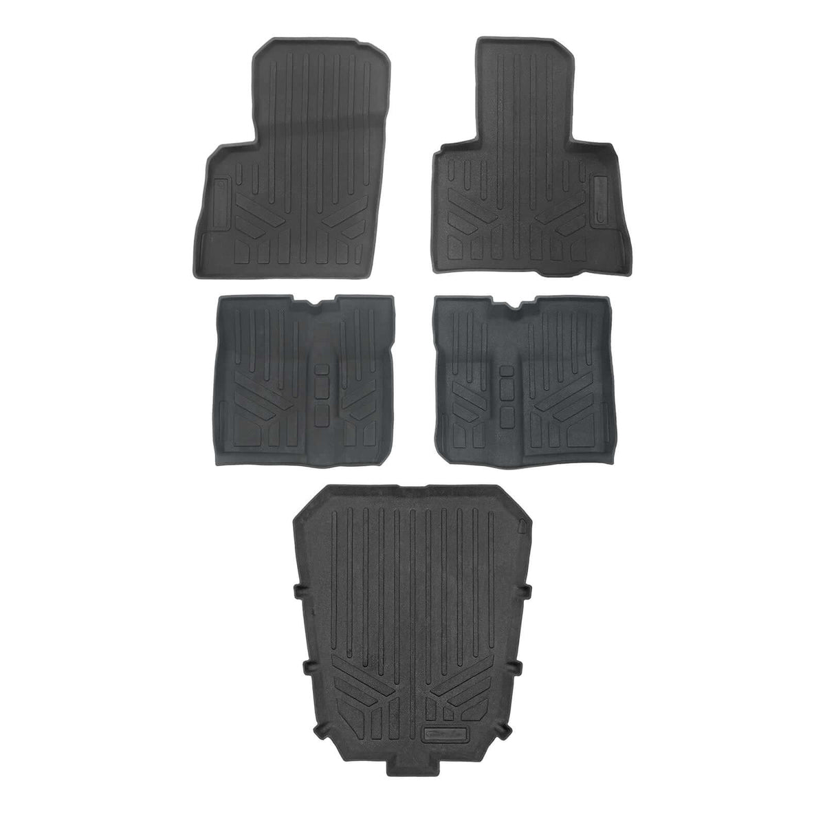 Smartliner USA Black / 2 Row Rugged Rubber Mat Set & Truck Bed Mat Liner (Bedliner) SMARTLINER Custom Fit Floor Liners For 2020-2025 Polaris RZR Pro R 4 (4-Seater)