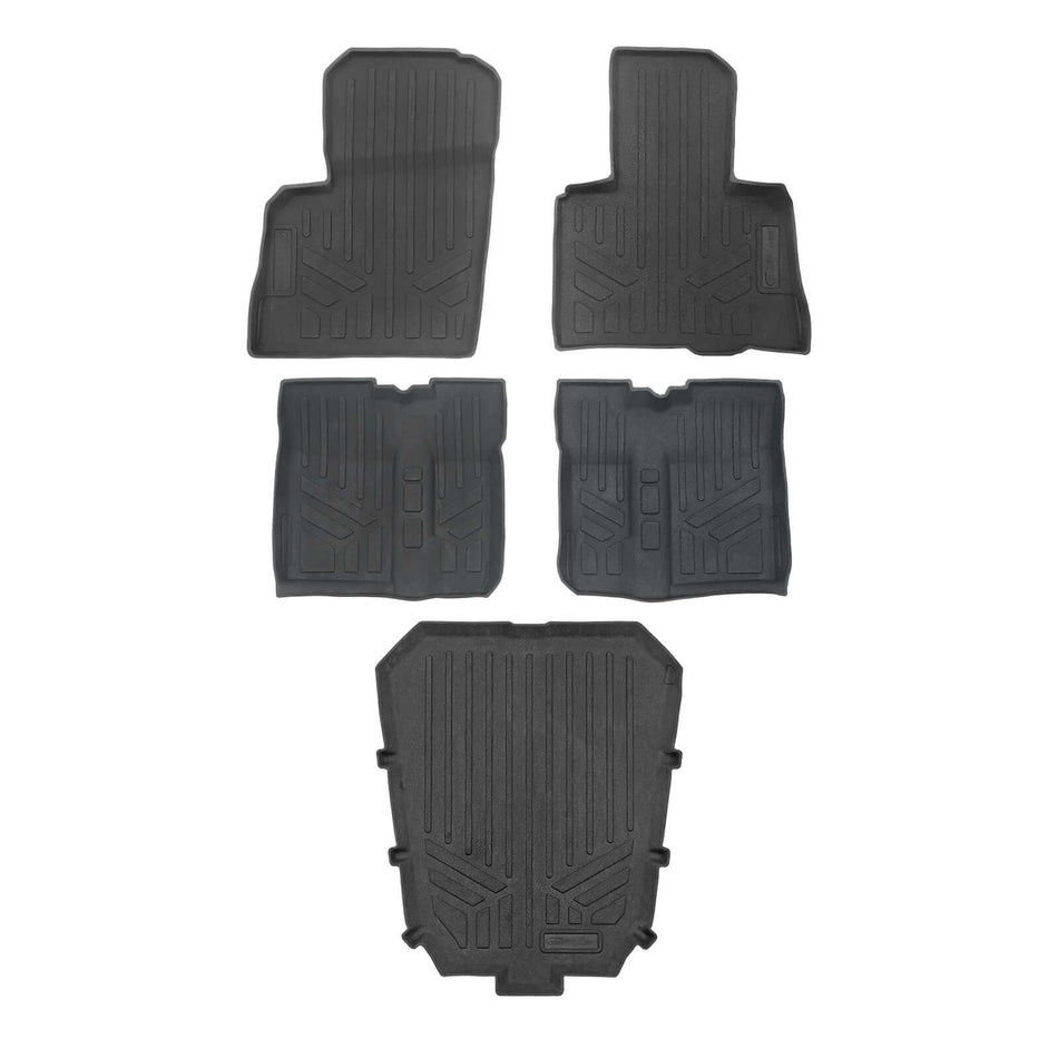 Smartliner USA Black / 2 Row Rugged Rubber Mat Set & Truck Bed Mat Liner (Bedliner) SMARTLINER Custom Fit Floor Liners For 2020-2025 Polaris RZR Pro R 4 (4-Seater)