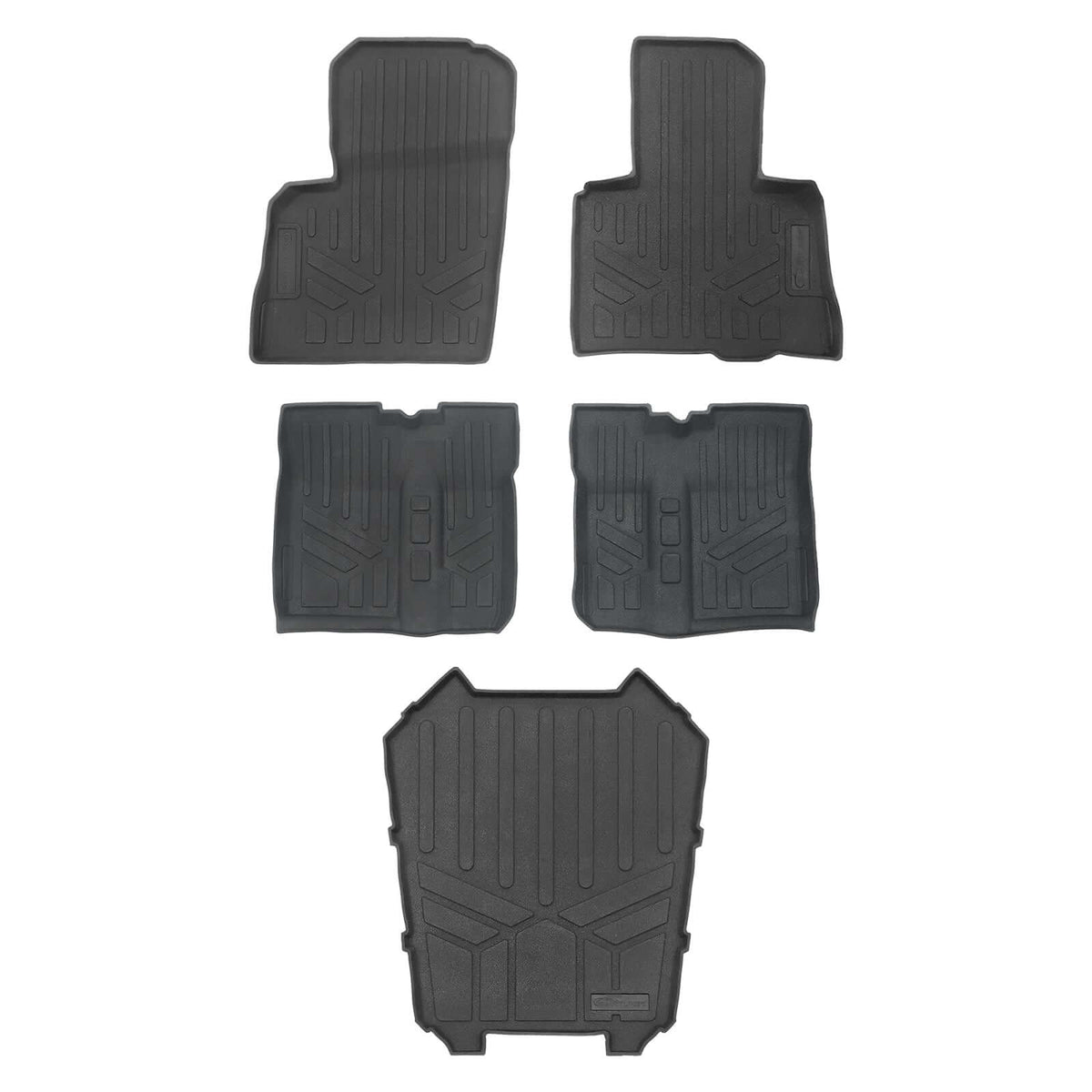 Smartliner USA Black / 2 Row Rugged Rubber Mat Set & Truck Bed Mat Liner (Bedliner) SMARTLINER Custom Fit Floor Liners For 2020-2024 Polaris RZR Turbo R 4