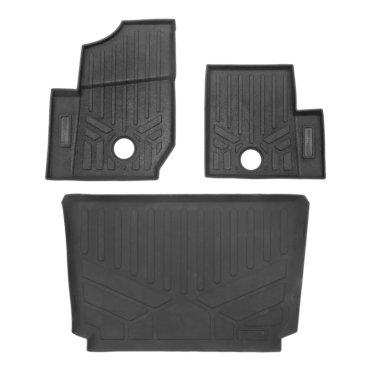 Smartliner USA UTV Black / 1st Row and Truck Bed Rugged Rubber Mat Set SMARTLINER Rugged Rubber Floor Liners For 2019-2026 Polaris General 1000