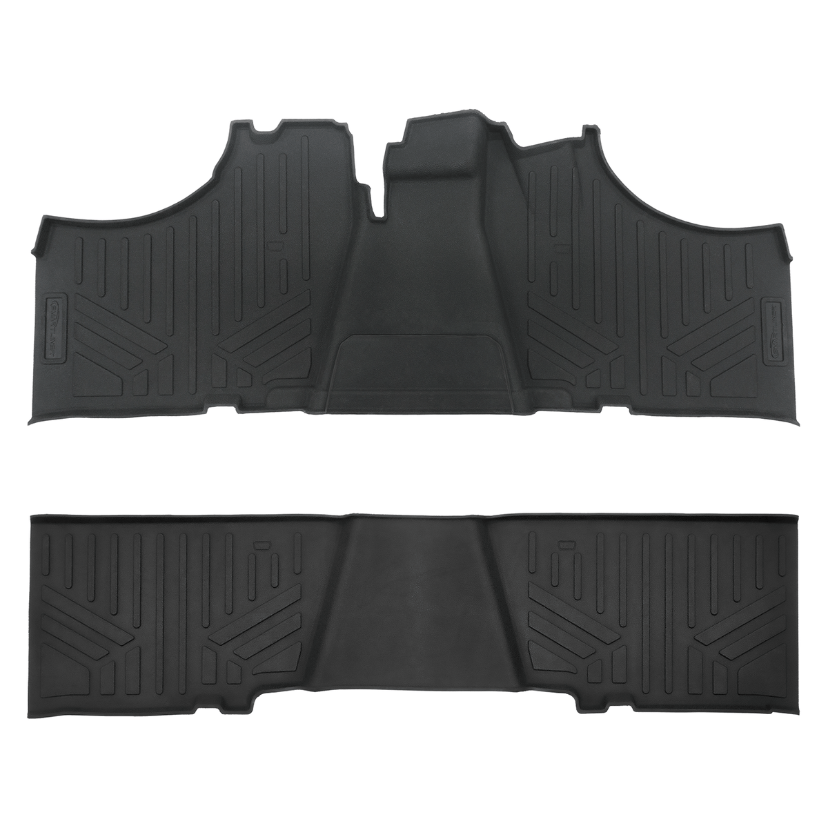 Smartliner USA Black / 2 Row Rugged Rubber Mat Set SMARTLINER Custom Fit Rugged Rubber Floor Liners For 2017-2024 Kawasaki Mule (6-Seater Models)