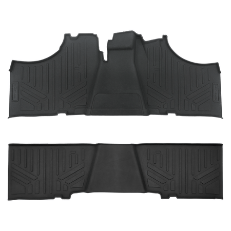 Smartliner USA Black / 2 Row Rugged Rubber Mat Set SMARTLINER Custom Fit Rugged Rubber Floor Liners For 2017-2024 Kawasaki Mule (6-Seater Models)