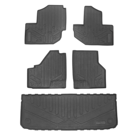 Smartliner USA Black / 2 Row Rugged Rubber Mat Set & Truck Bed Mat Liner (Bedliner) SMARTLINER Custom Fit Rugged Rubber Floor Liners For 2020-2025 Kawasaki TERYX 4 (4-Seater)