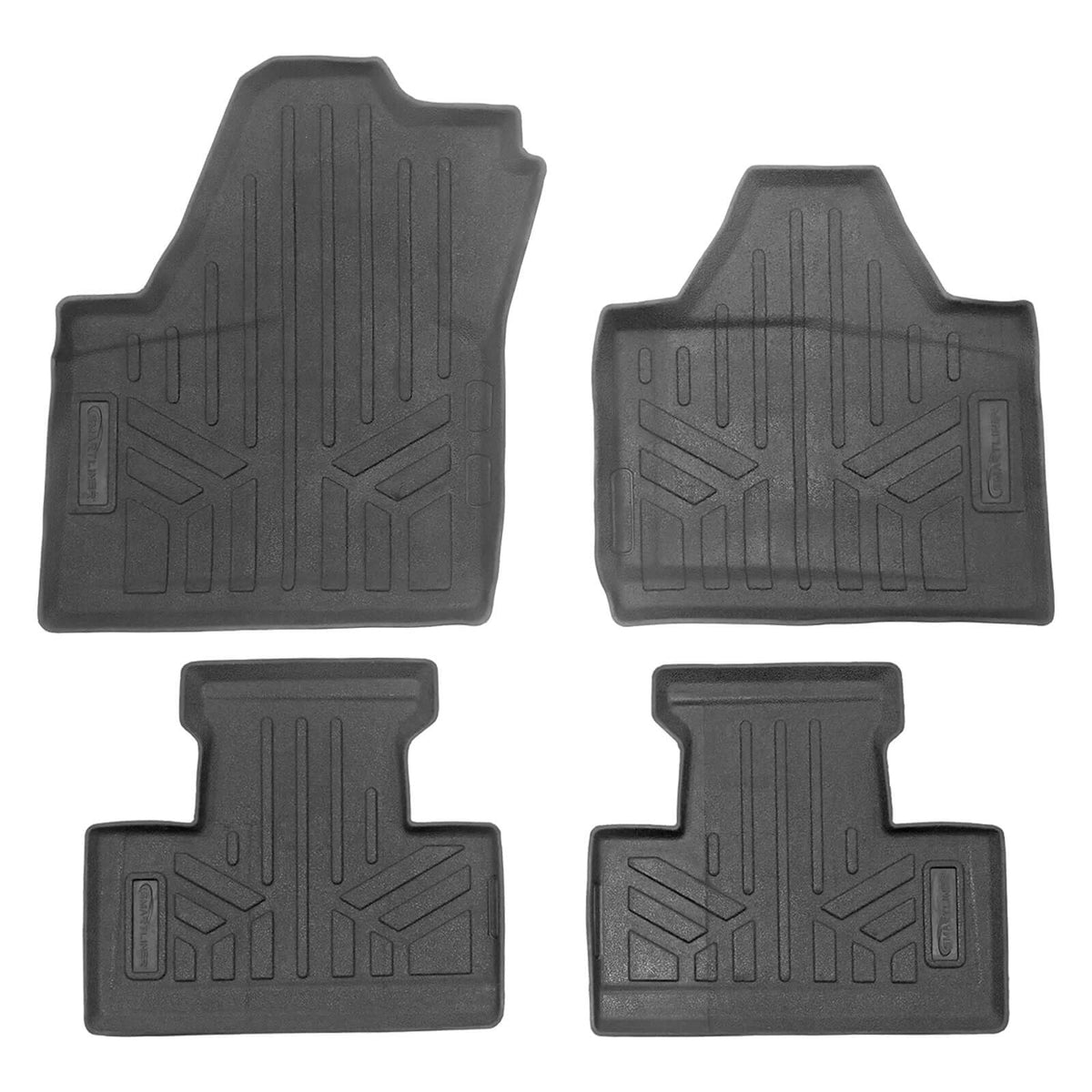 Smartliner USA Black / 2 Row Rugged Rubber Mat Set SMARTLINER Custom Fit Rugged Rubber Floor Liners For 2019-2023 Can-Am Maverick X3 (4 Passenger)