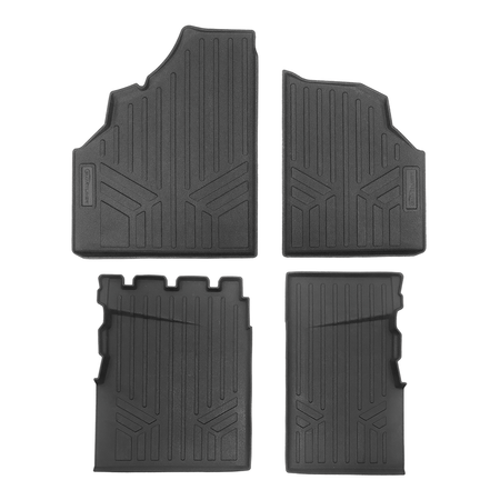 Smartliner USA Custom Fit Floor Mat Liners Black / 2 Row Rugged Rubber Mat Set SMARTLINER OUTDOORSâ„¢ Custom Fit Rugged Rubber Floor Liners For 2016-2025 Can-Am Defender (6 Seater)