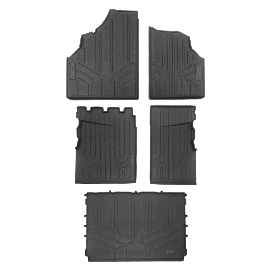 Smartliner USA Custom Fit Floor Mat Liners Black / 2 Row Rugged Rubber Mat Set & Truck Bed Mat Liner (Bedliner) SMARTLINER OUTDOORSâ„¢ Custom Fit Rugged Rubber Floor Liners For 2016-2025 Can-Am Defender (6 Seater)