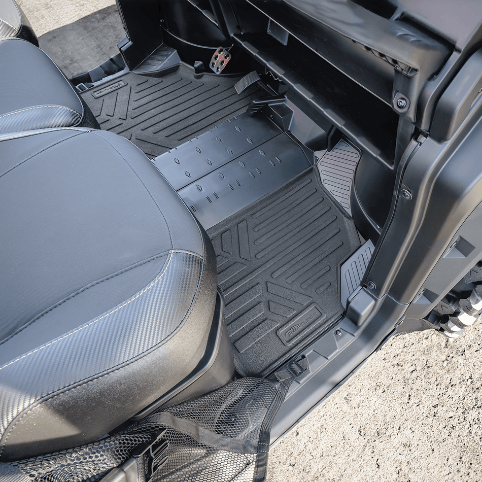 Smartliner USA Custom Fit Floor Mat Liners SMARTLINER OUTDOORSâ„¢ Custom Fit Rugged Rubber Floor Liners For 2016-2025 Can-Am Defender (6 Seater)