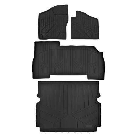 Smartliner USA Custom Fit Floor Mat Liners 1st and 2nd Row Rugged Rubber Mat and Truck Bed Cargo Mat Liner SMARTLINER Custom Fit Floor Liners For 2024-2026 Polaris Xpedition ADV