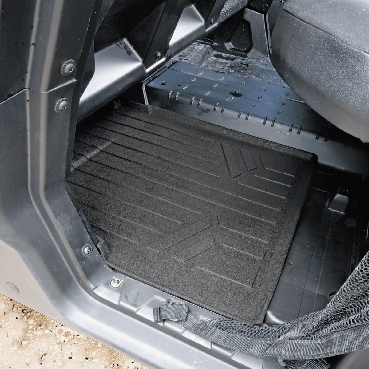 Smartliner USA Custom Fit Floor Mat Liners SMARTLINER OUTDOORSâ„¢ Custom Fit Rugged Rubber Floor Liners For 2016-2025 Can-Am Defender (6 Seater)