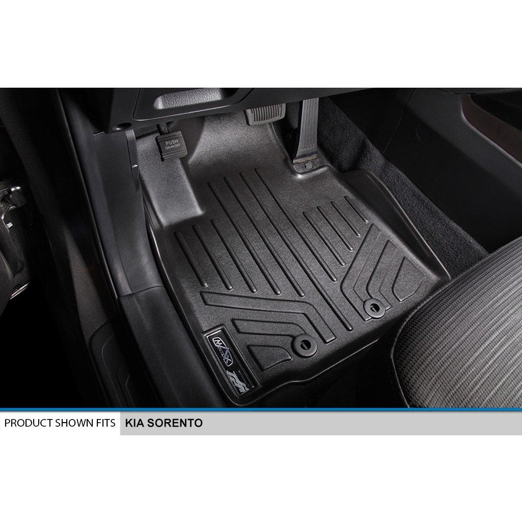 SMARTLINER Custom Fit for 2014-2015 Kia Sorento (with 3rd Row Seats) - Black / 2 Row Floor Mat Liner Set & Cargo Liner Behind the 2nd Row - Smartliner USA