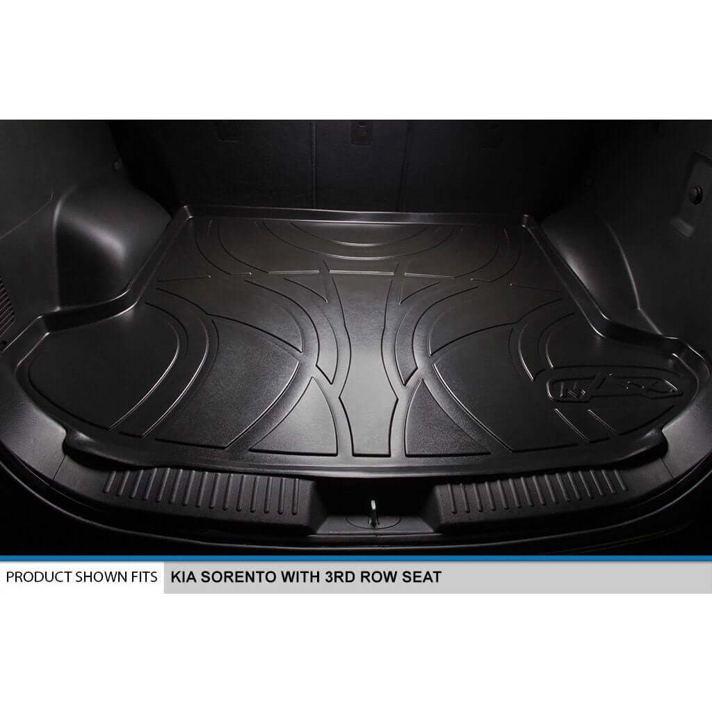 SMARTLINER Custom Fit for 2014-2015 Kia Sorento (with 3rd Row Seats) - Black / 2 Row Floor Mat Liner Set & Cargo Liner Behind the 2nd Row - Smartliner USA