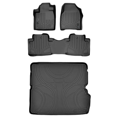 Smart Liner USA Motor Vehicle Interior Fittings Black / 2 Row Floor Mat Liner Set & Cargo Liner Behind the 2nd Row SMARTLINER Custom Fit Floor Liners For 2009-2015 Honda Pilot