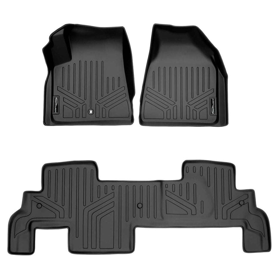 Smart Liner USA Motor Vehicle Interior Fittings Black / 2 Row Floor Mat Liner Set SMARTLINER Custom Fit Floor Liners For GMC Acadia 2007-2016