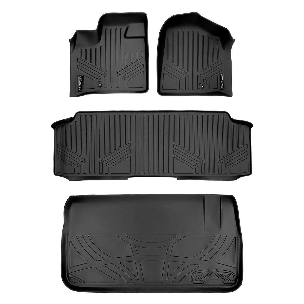Smart Liner USA Motor Vehicle Interior Fittings Black / 2 Row Floor Mat Liner Set & Cargo Liner Behind the 3rd Row SMARTLINER Custom Fit Floor Liners For 2013-2020 Dodge Grand Caravan with Second Row Bench Seats and 1st Row Super Console