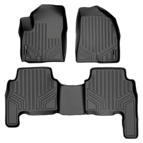 Smartliner SA0079 B0079 Custom Fit 2 Row Floor Mats Liner Set for 2011 2013 Kia Sorento All Models Black