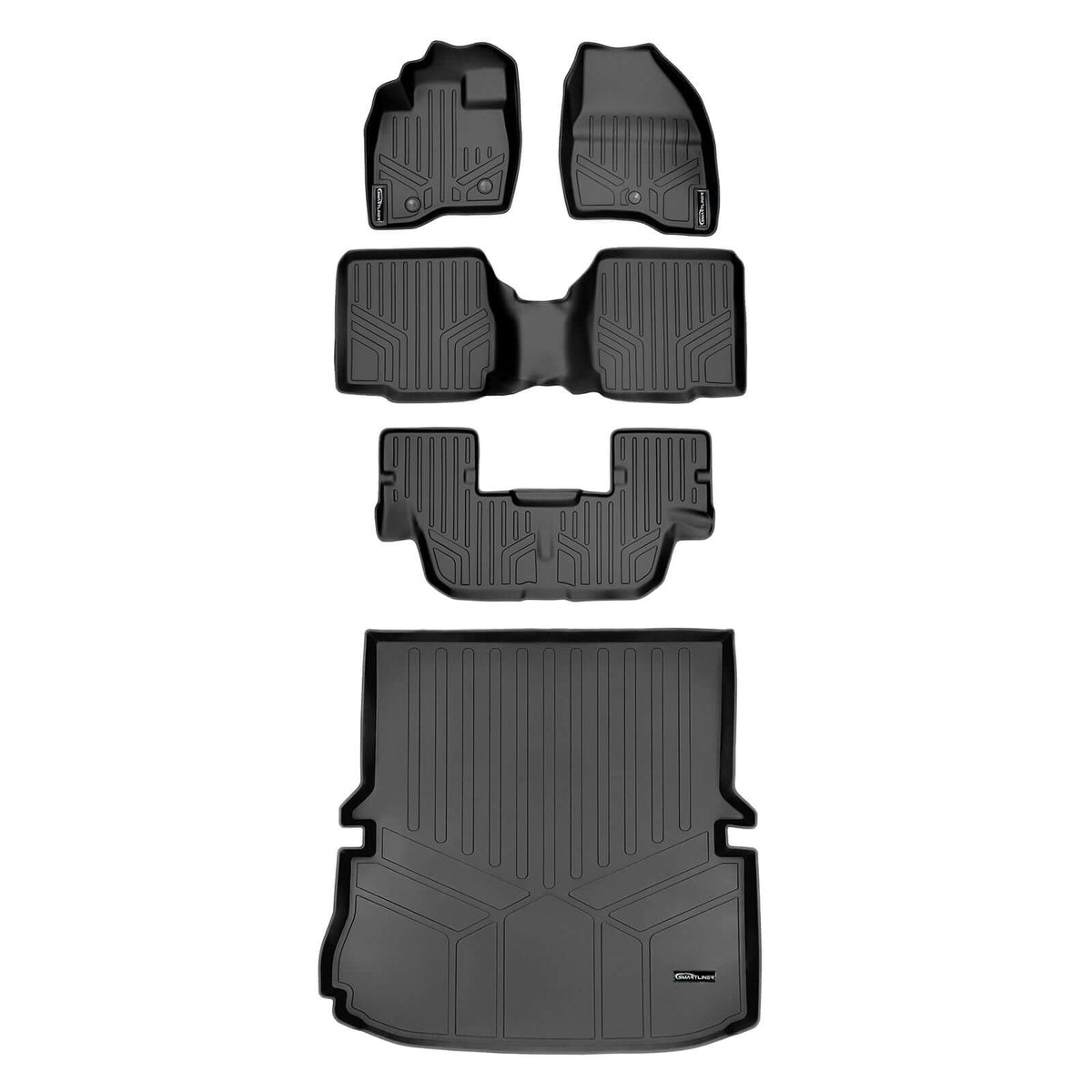 Smart Liner USA Motor Vehicle Interior Fittings Black / 3 Row Floor Mat Liner Set & Cargo Liner Behind the 2nd Row SMARTLINER Custom Fit Floor Liners For 2011-2014 Ford Explorer (with 2nd Row Center Console)