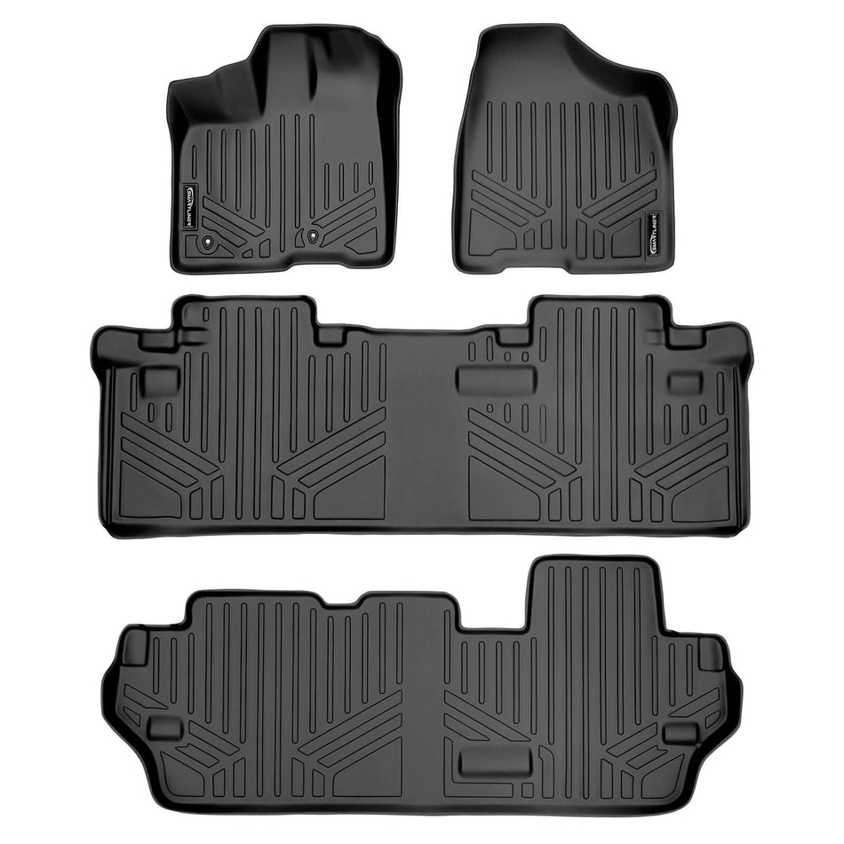 2011-2012 Toyota Sienna Floor Liners|8 Passenger Models (with coverage for 2nd row sliding track)|SMARTLINER