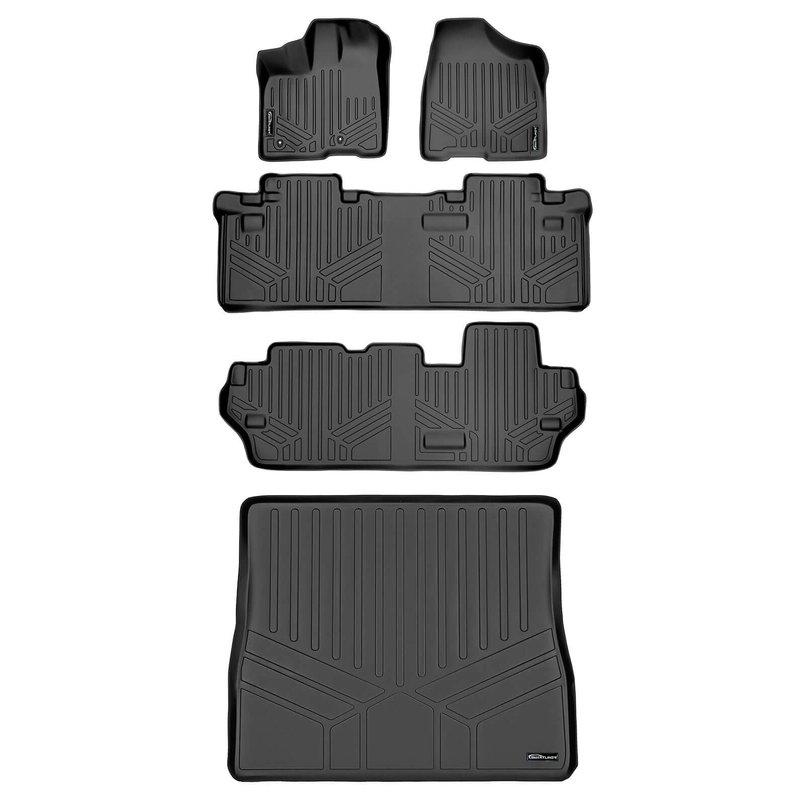 SMARTLINER Custom Fit for 2011-2012 Sienna (8 Passenger Model with Power Folding 3rd Row Seats) - Smartliner USA