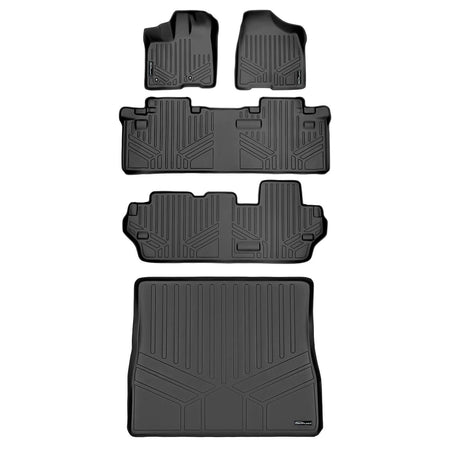 Smart Liner USA Motor Vehicle Interior Fittings Black / 3 Row Floor Mat Liner Set & Cargo Liner Behind the 2nd Row SMARTLINER Custom Fit Floor Liners For 2011-2012 Sienna (8 Passenger Model with Power Folding 3rd Row Seats)