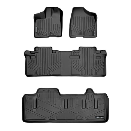 Smart Liner USA Motor Vehicle Interior Fittings Black / 2 Row Floor Mat Liner Set & Cargo Liner Behind the 3rd Row SMARTLINER Custom Fit Floor Liners For 2011-2012 Toyota (Sienna 8 Passenger Model)