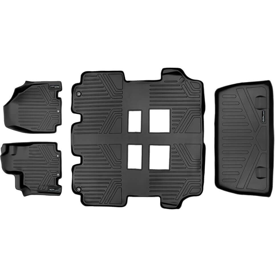Smart Liner USA Motor Vehicle Interior Fittings Black / 2 Row Floor Mat Liner Set & Cargo Liner Behind the 3rd Row SMARTLINER Custom Fit Floor Liners For 2011-2017 Honda Odyssey