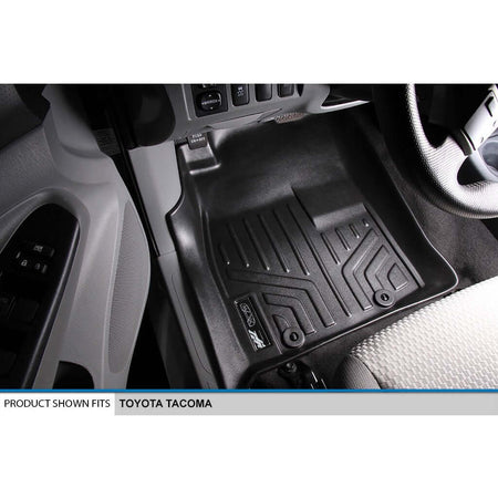 Smart Liner USA Motor Vehicle Interior Fittings Black / First Row Floor Mat Liner Set SMARTLINER Custom Fit Floor Liners For 2012-2015 Toyota Tacoma (Regular Cab)