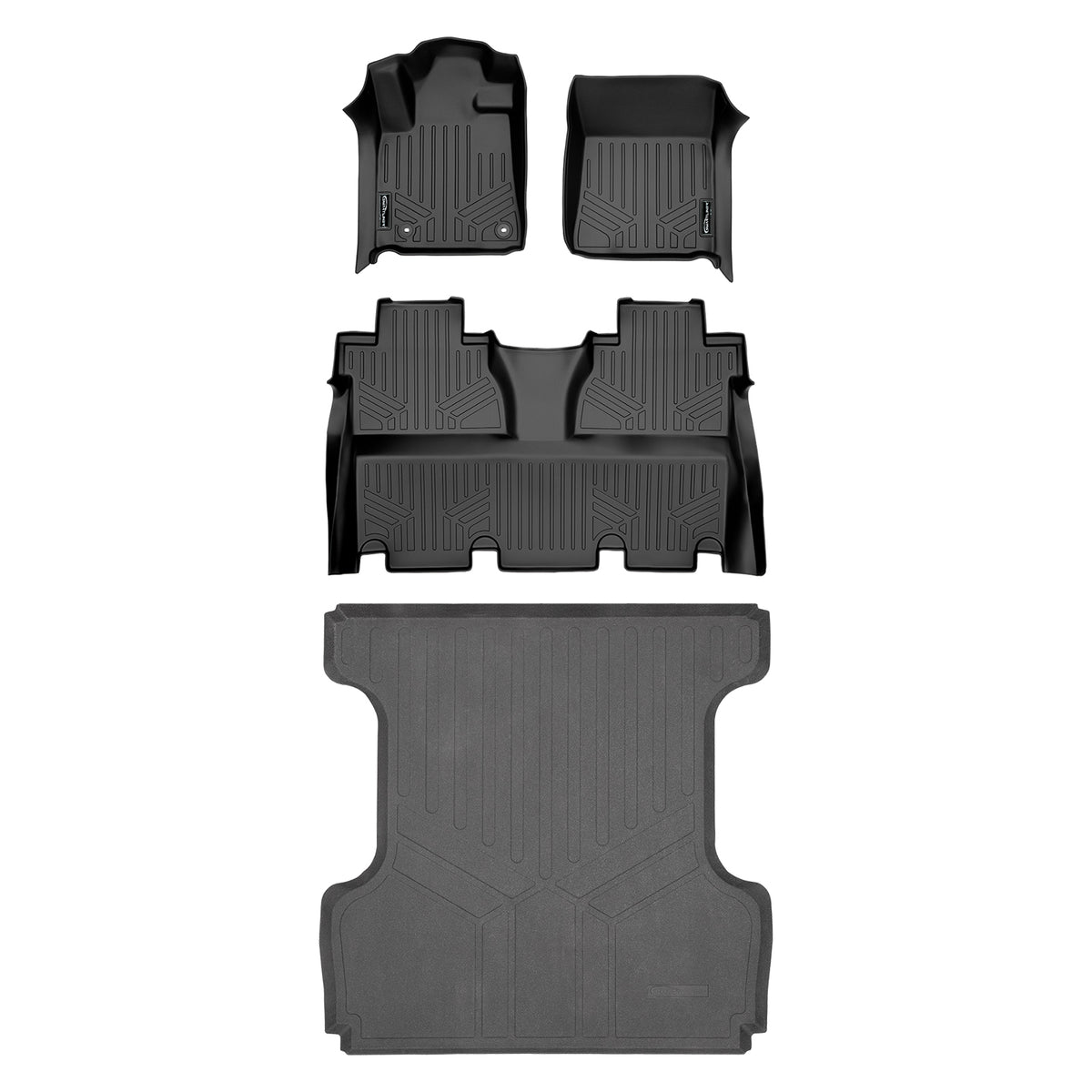 SMARTLINER Custom Fit Floor Liners For 2007-2021 Toyota Tundra CrewMax Cab (with Coverage Under 2nd Row Seat)