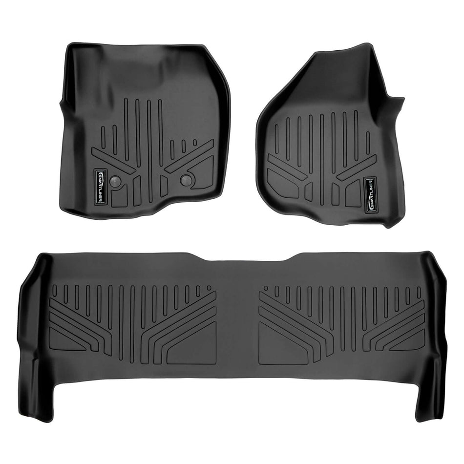 2012 Ford F-250 Floor Liners|Super Crew Models (Not Over the hump/Not 4x4 Shifter,. w/Raised footrest)|SMARTLINER