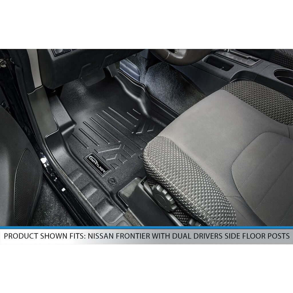 SmartCoverageâ„¢ Custom Fit Floor Liners For 2008-2021 Nissan Frontier Crew Cab with Dual Drivers Side Floor Posts