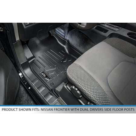 Smart Liner USA Motor Vehicle Interior Fittings Black / First Row Floor Mat Liner Set SMARTLINER Custom Fit Floor Liners For 2008-2021 Nissan Frontier with Dual Drivers Side Floor Posts