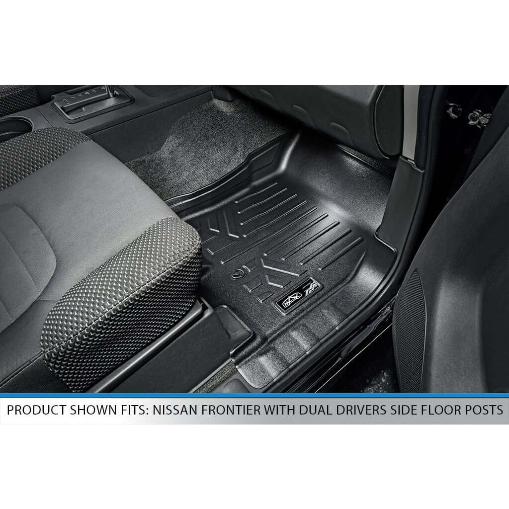 Smart Liner USA Motor Vehicle Interior Fittings Black / First Row Floor Mat Liner Set SMARTLINER Custom Fit Floor Liners For 2008-2021 Nissan Frontier with Dual Drivers Side Floor Posts