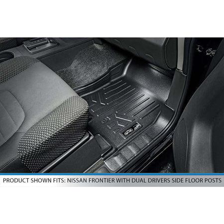 Smart Liner USA Motor Vehicle Interior Fittings Black / First Row Floor Mat Liner Set SMARTLINER Custom Fit Floor Liners For 2008-2021 Nissan Frontier with Dual Drivers Side Floor Posts