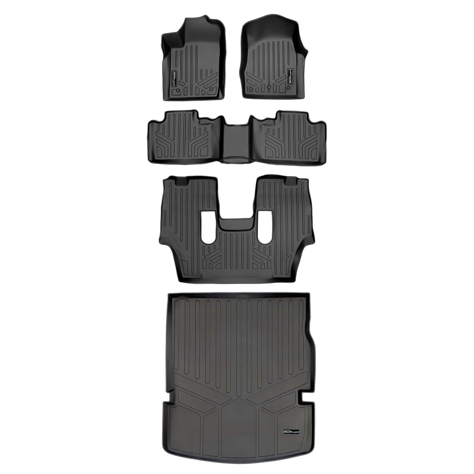 SMARTLINER Custom Fit for 13-16 Durango with 1st Row Dual Floor Hooks & 2nd Row Bucket Seats - Smartliner USA