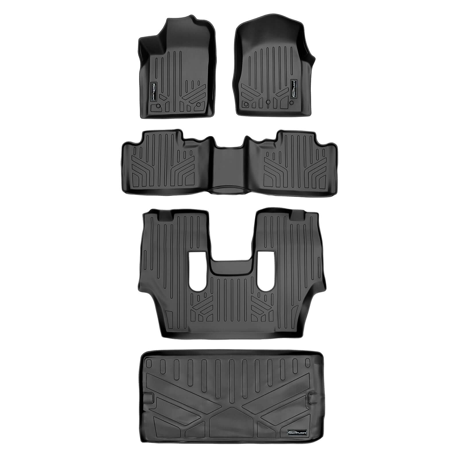 SMARTLINER Custom Fit for 13-16 Durango with 1st Row Dual Floor Hooks & 2nd Row Bucket Seats - Smartliner USA