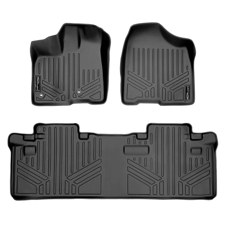 Smart Liner USA Motor Vehicle Interior Fittings Black / 2 Row Floor Mat Liner Set SMARTLINER Custom Fit Floor Liners For 2013-2020 Toyota Sienna (8 Passenger Model)