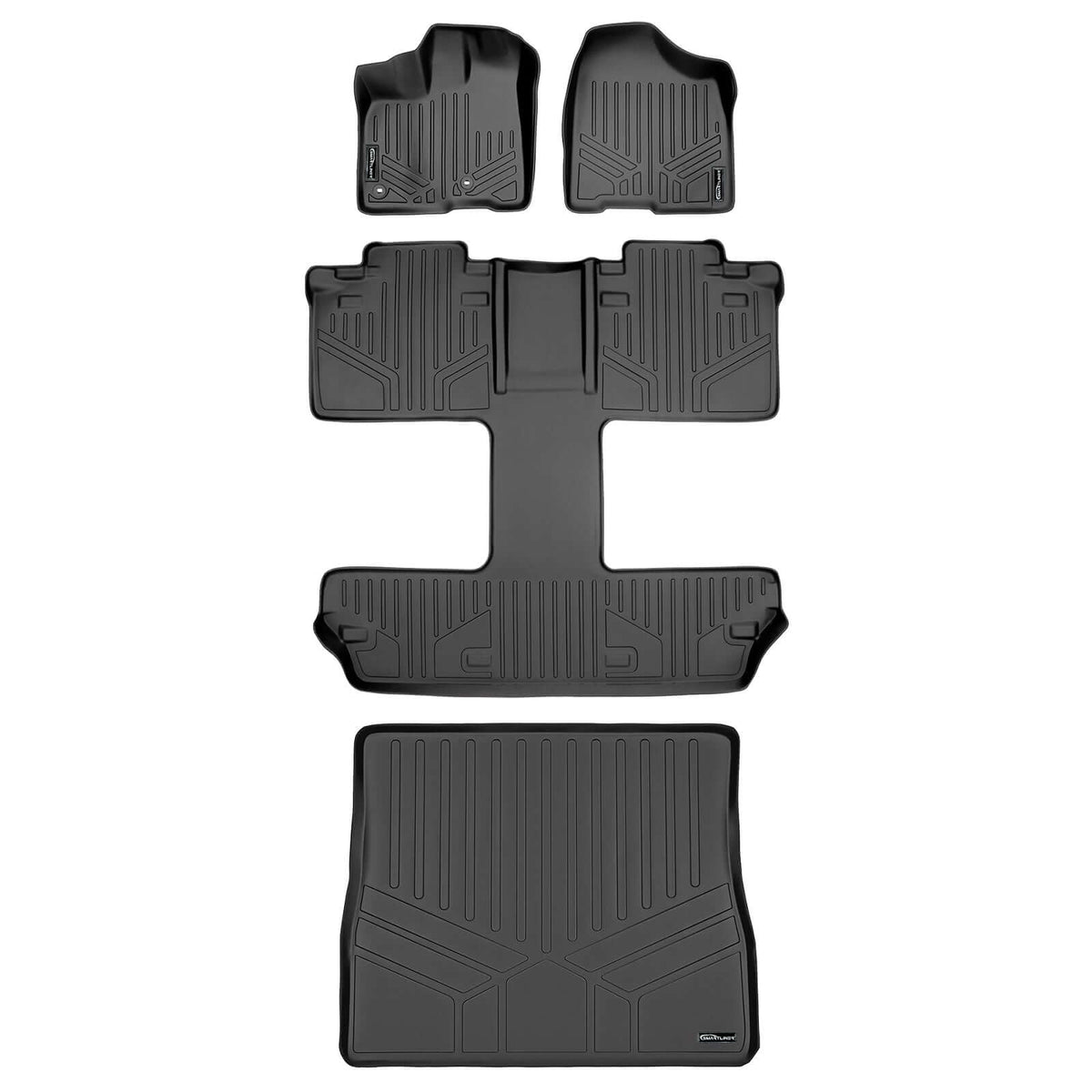Smart Liner USA Motor Vehicle Interior Fittings Black / 2 Row Floor Mat Liner Set & Cargo Liner Behind the 2nd Row Smart Trimâ„¢ Custom Fit Floor Liners For 2013 2020 Toyota Sienna 7 Passenger Model