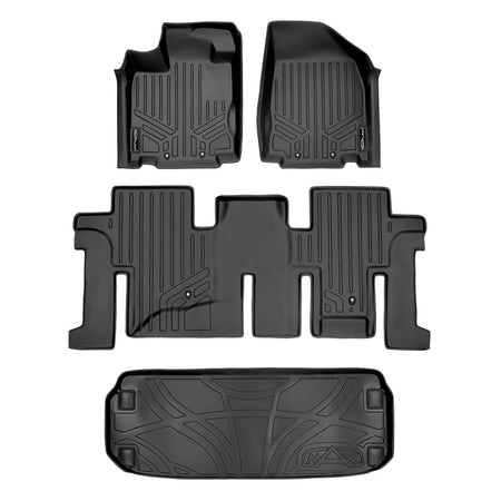 Smart Liner USA Motor Vehicle Interior Fittings Black / 2 Row Floor Mat Liner Set & Cargo Liner Behind the 3rd Row SMARTLINER Custom Fit Floor Liners For 2013-2020 Nissan Pathfinder / 2013 Infiniti JX35