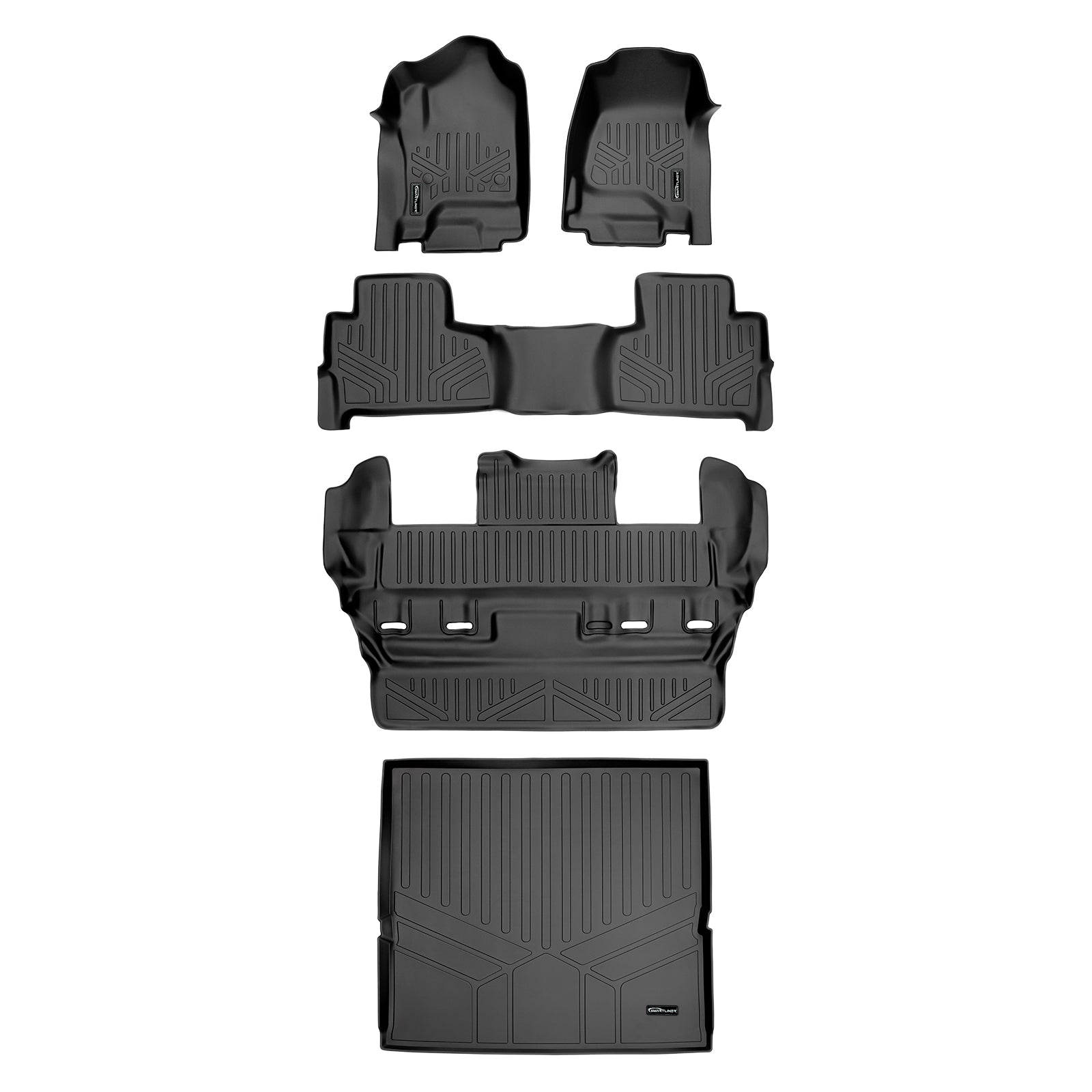 SMARTLINER Custom Fit Floor Liners For 2015-2020 Chevy Tahoe / GMC Yukon With 2nd Row Bucket Seats